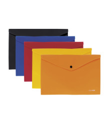 Mapă plic cu buton A4 netransparentă, ECONOMIX, culori asortate